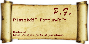 Platzkó Fortunát névjegykártya
